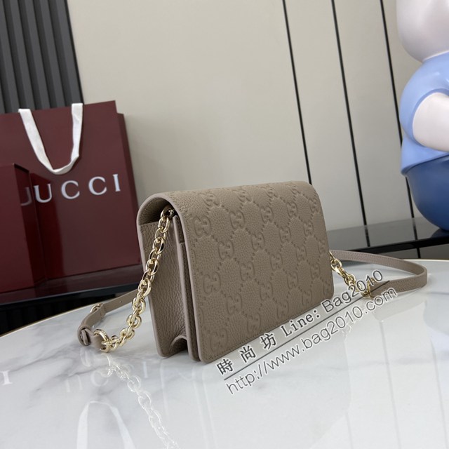 Gucci專櫃古馳最新款Emblem系列全皮鏈條包斜挎女包 jh2858型號：818705